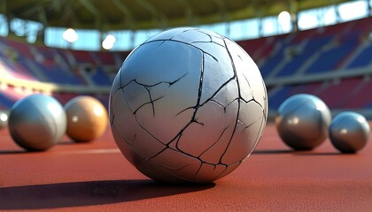 Dynamic 3D Display of Various Sports Balls in an Exciting Stadium Environment