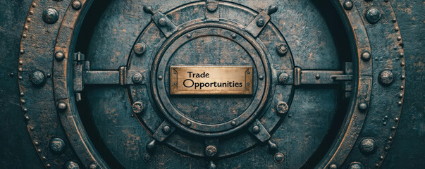 Fototapeta premium A locked vault labeled 