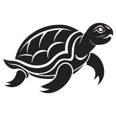 Turtle silhouette vector art illustration