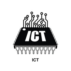 ICT icon The black ice symbol isolated on background vector illustration.