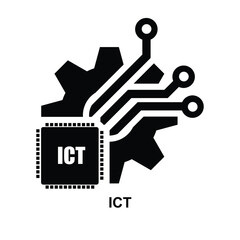 ICT icon The black ice symbol isolated on background vector illustration.