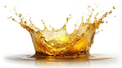 dynamic splash of beer isolated on white background