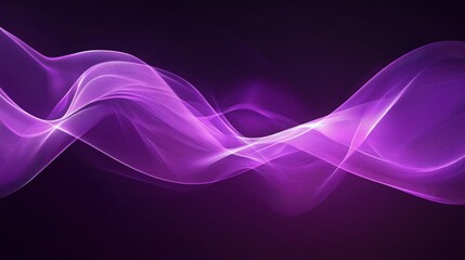 Abstract sound wave design in purple with smooth, flowing lines and vibrant hues. Ideal for creating a dynamic digital backdrop