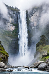 waterfall in the mountains