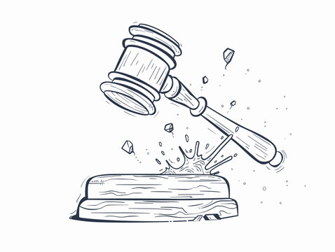 One-Line Judge's Gavel: Symbolizing the Power of Finality