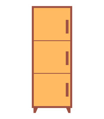 Wooden storage cupboard cabinet furniture interior flat illustration clipart