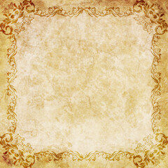 Old paper with decorative floral frame