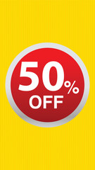 50 Off Sale Banner Bold and Eye-Catching Vector Illustration Design