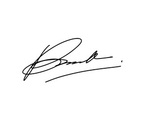 Abstract signature idea starting letter B for document. Vector with transparent background or alpha channel.
