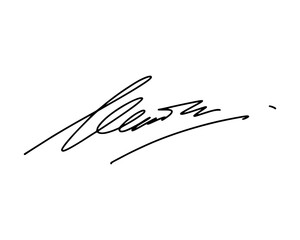 First letter A signature ideas for documents. Vector with transparent background or alpha channel.