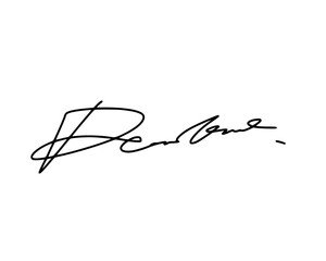 Abstract signature idea starting letter D for document. Vector with transparent background.