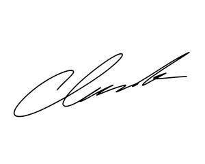 First letter C signature ideas for documents. Vector with transparent background or alpha channel.