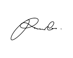 Letter R abstract signature idea for documents. Vector with transparent background or alpha channel.