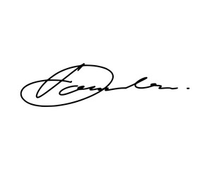 Abstract signature idea starting letter D for document. Vector with transparent background.