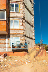 Balashikha city. Major renovation of the facade of an apartment building