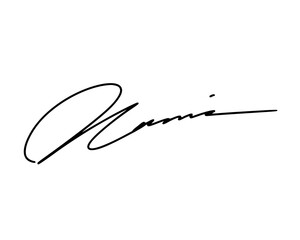 Abstract signature idea starting letter N for document. Vector with transparent background or alpha channel.