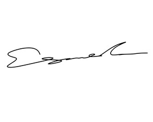 Abstract signature idea starting letter E for document. Vector with transparent background