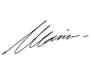 First letter M signature ideas for documents. Vector with transparent background or alpha channel.