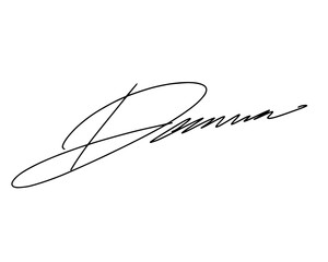 First letter D signature ideas for documents. Vector with transparent background or alpha channel.