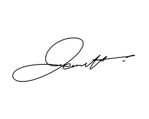 Signature ideas with handwritten letter J. Vector with transparent background or alpha channel.