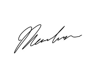 First letter M signature ideas for documents. Vector with transparent background or alpha channel.