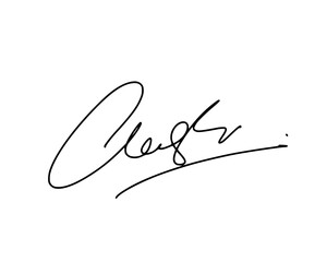 First letter C signature ideas for documents. Vector with transparent background or alpha channel.