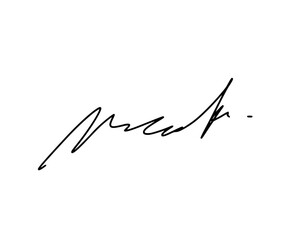 First letter M signature ideas for documents. Vector with transparent background or alpha channel.