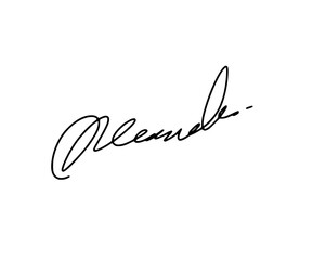 First letter M signature ideas for documents. Vector with transparent background or alpha channel.