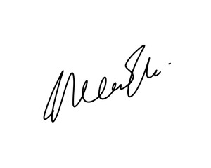First letter M signature ideas for documents. Vector with transparent background or alpha channel.