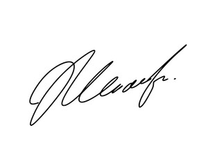 First letter M signature ideas for documents. Vector with transparent background or alpha channel.