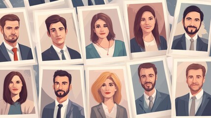 people, electorate, voters . Politics and voting conceptual. Voting leaflet. A leaflet with portraits of condidats. election