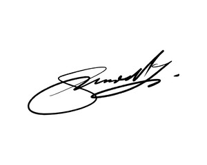 Signature ideas with handwritten letter S. Vector with transparent background or alpha channel.