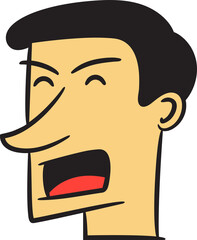 Angry Man Avatar Cartoon Illustration