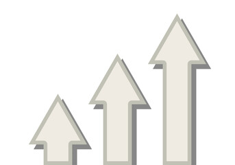 Flechas blancas con trazado gris hacia arriba