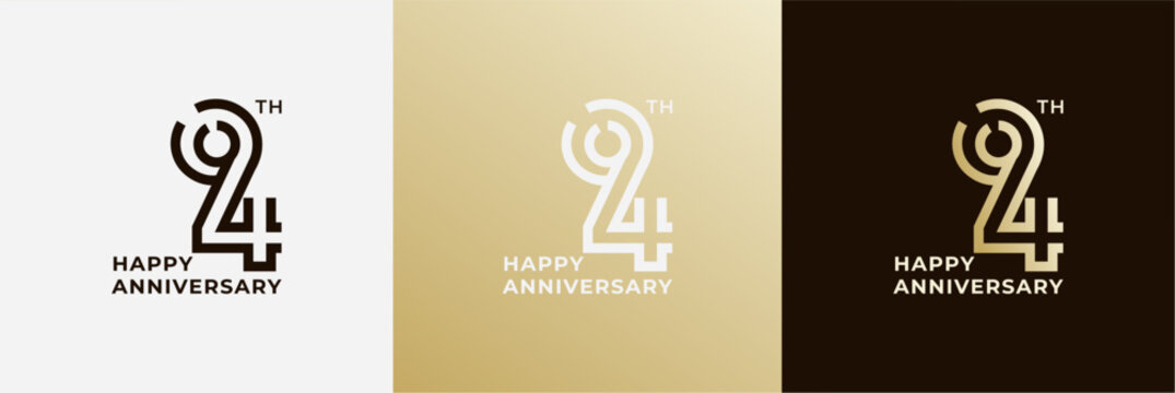 Logo 94th, 94 years anniversary, Creative design template for celebration, birthday, greeting and invitation. Editable file