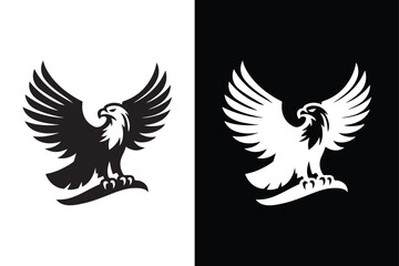 Eagle Silhouette Vector. American Eagle in Flight Illustration