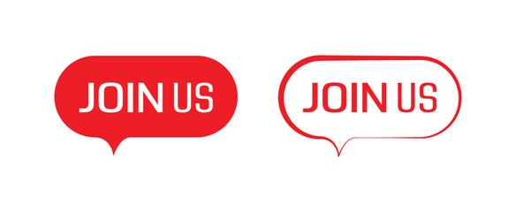 join us sign on white background	