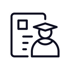 School & Student Icon Outline Style