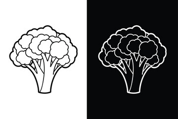 Broccoli line Icon in Flat Design. Easily Editable for Designers