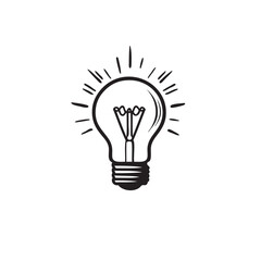 Light Bulb Icon Line isolated on White Background