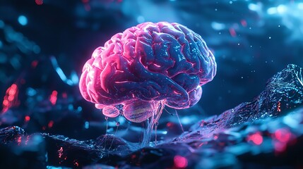 digital human brain with futuristic modern connection network technology. AI generated