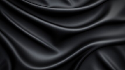 Obraz premium Smooth Black Satin Fabric Background Texture
