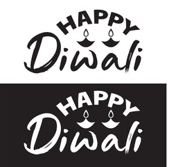 Happy Diwali text design, . Diwali festival lettering.  vector illustration. EPS 10