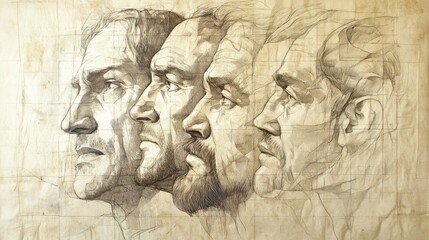 Fototapeta premium Malicious Intentions: Psalms 83 Biblical Illustration of Nations Conspiring in Shadows