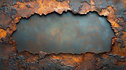 Naklejka premium Rusty textures blending with sharp metallic edges, creating a raw and gritty industrial abstract background