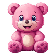 Obraz premium Lovingly illustrated cartoon teddy bear - perfect for nursery decorations, baby gifts, generated ai