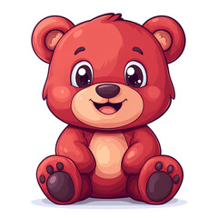 Fototapeta premium Lovingly illustrated cartoon teddy bear - perfect for nursery decorations, baby gifts, generated ai