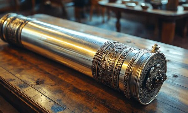 Ornate Silver Torah Scroll Case