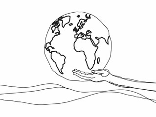 Global Impact: Continuous Line Drawing of Multifaceted Global Interactions
