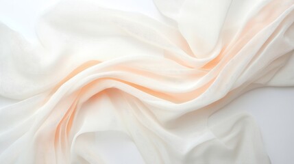 Obraz premium Soft White Fabric with Delicate Peach Highlights
